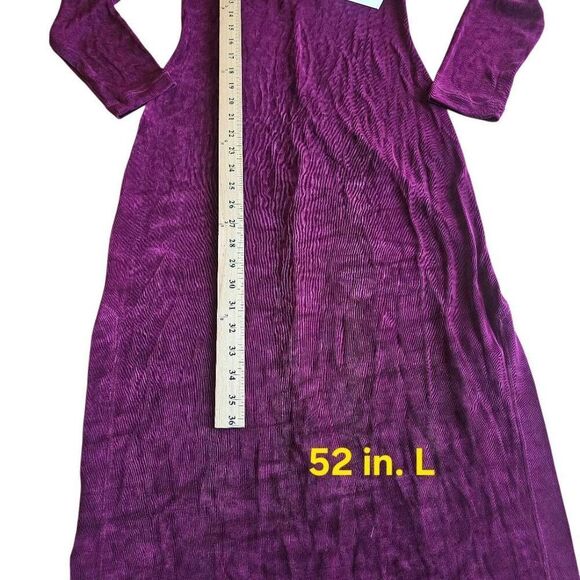 Vgt PG Collections burgundy long sleeve front and back Keyhole column dress fits - Picture 5 of 6